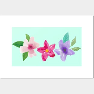 watercolor flowers Posters and Art